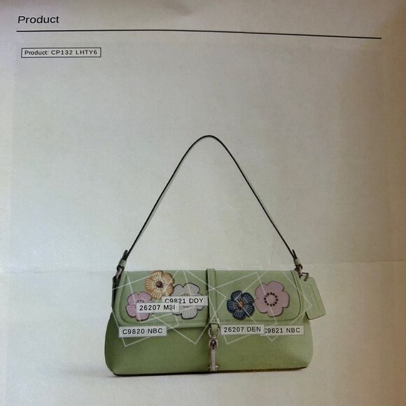 CUSTOM ONE OF A KIND Coach Hamptons Bag with Tea Roses & Bonus Bag Charms NWT - Picture 8 of 16